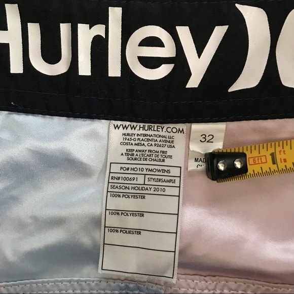 Hurley Board Shorts Blue Red Large Check Plaid Mens Size 32 Bathing Suit - Picture 7 of 9